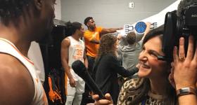 Alumna Danielle Santoro has covered some of the sporting world’s main events. She reported on the University of Tennessee’s men’s basketball team during the 2019 NCAA March Madness tournament.