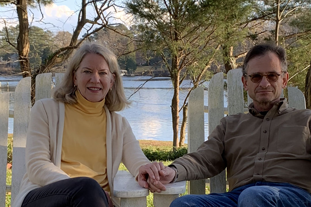 Sandra Jarva Weiss sits with her husband, Daniel H. Weiss.