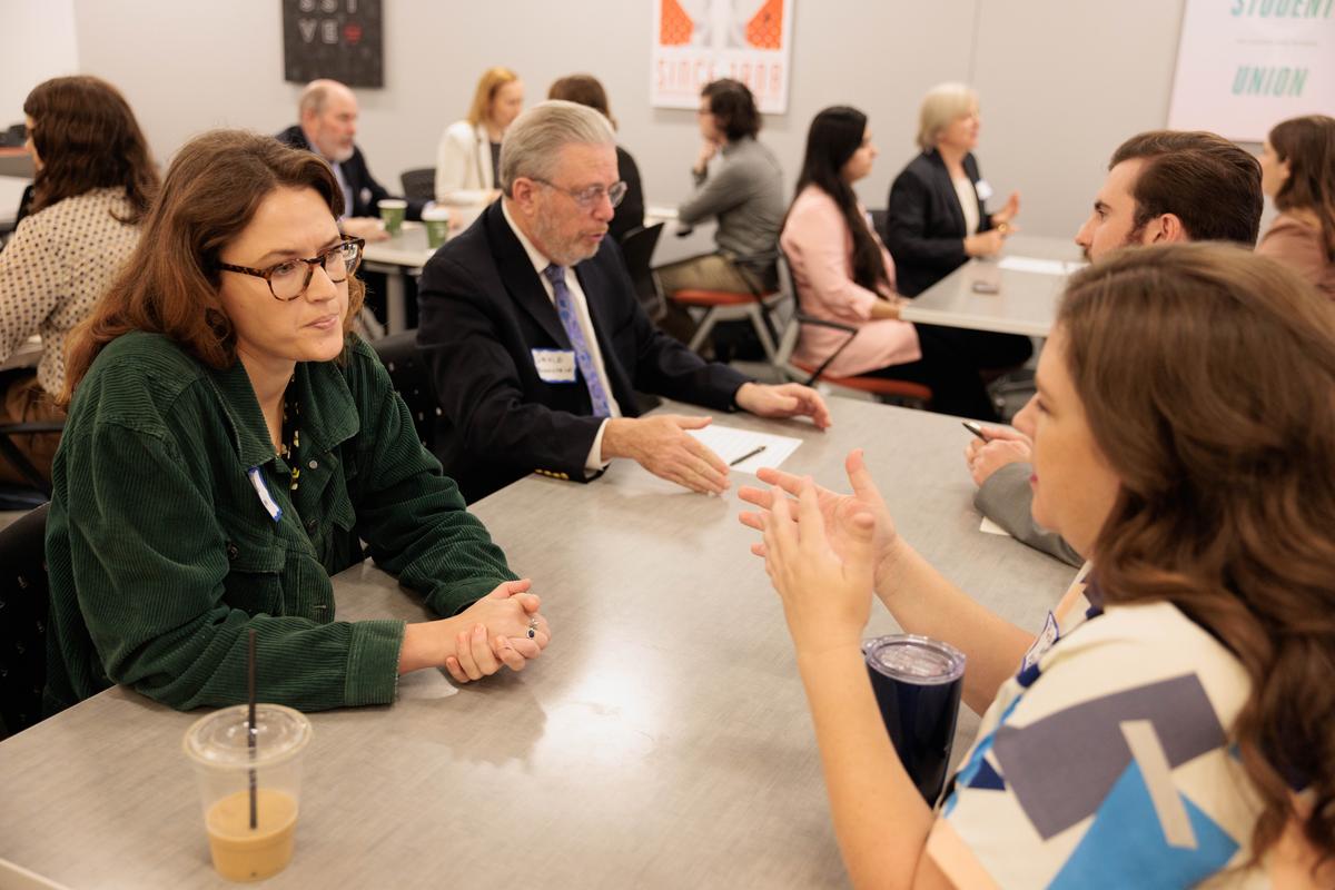A speed mentorship event at the Trachtenberg School of Public Policy and Public Administration. (File photo by William Atkins/GW Today)