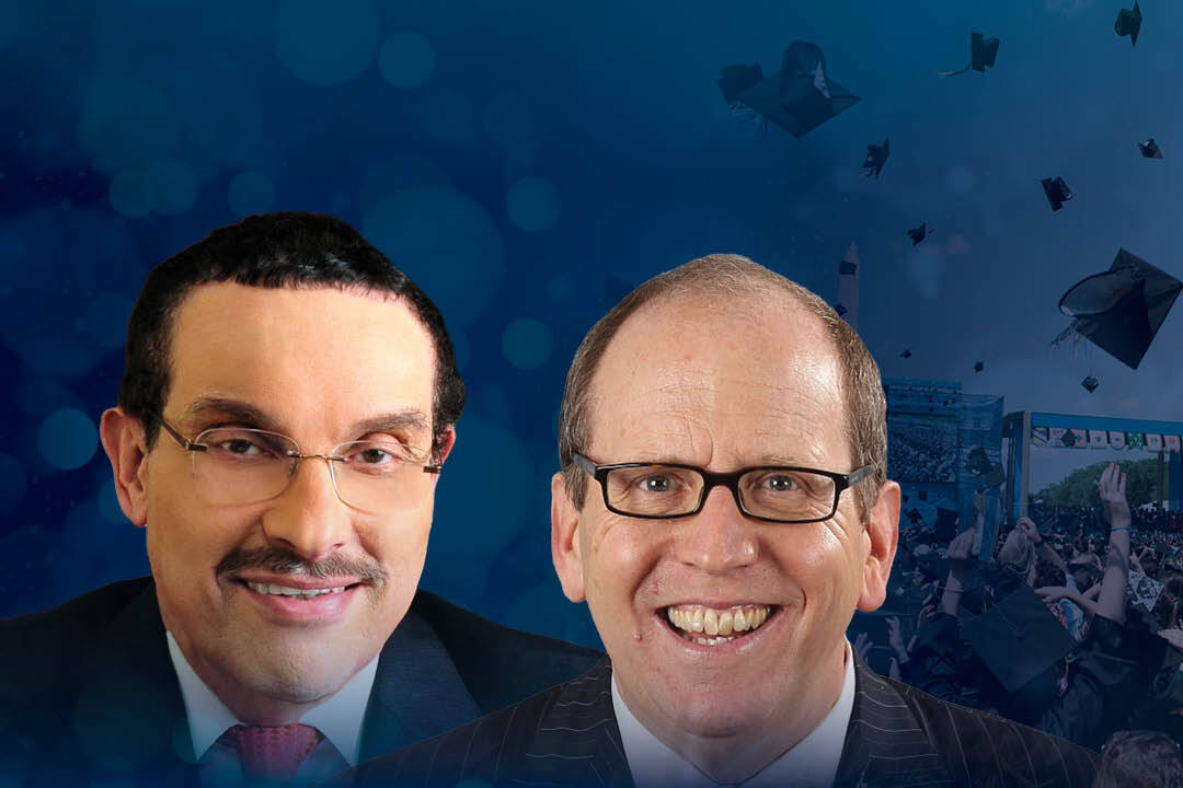 Vincent Gray (l) and Jon Ledecky will receive honorary Doctor of Public Service degrees at Commencement on the National Mall on May 19.