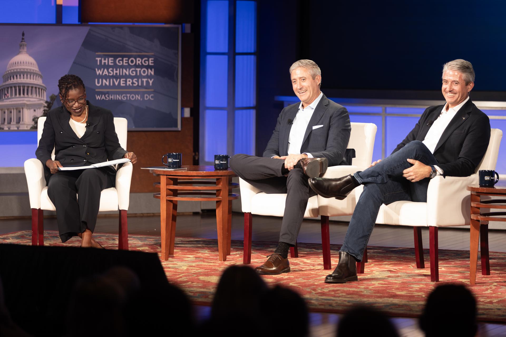 From left: Interim Dean Vanessa Perry, Jamie Lissette and Dylan Lissette discussed the keys to succeeding as an entrepreneur.