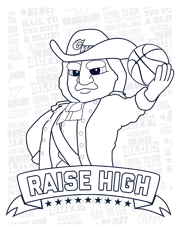 GW Athletics Coloring Page 1