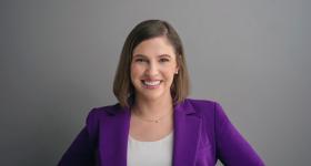 GW alumna Lindsay Chervinsky, B.A. '04, is a regular commentator for national TV and radio and regularly writes for highly read publications. (DuHon Photography)